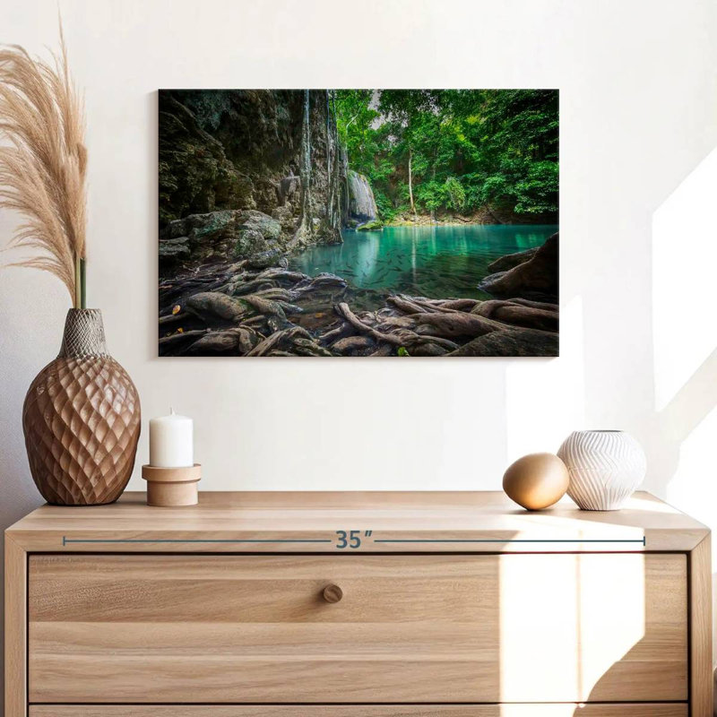 Kavia Erawan Waterfall Landscape, 16" H x 24" W