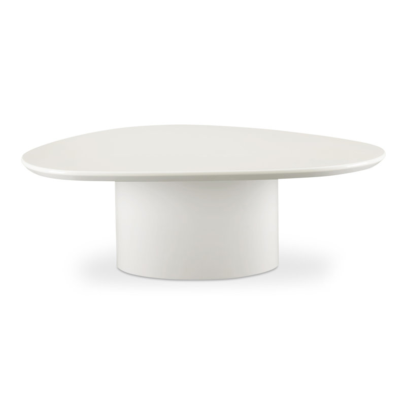 Eden Solid Wood Coffee Table, Ivory White Lacquer