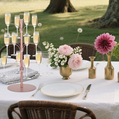 Rose‑Gold Champagne Tower Drink Display Stand