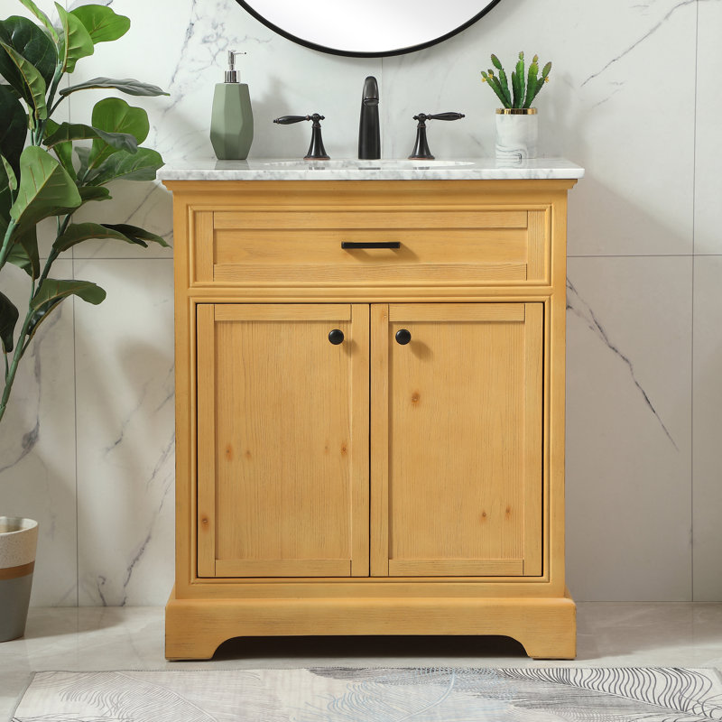 Ensemble de meuble-lavabo simple 30 po Hermes, Bois naturel
