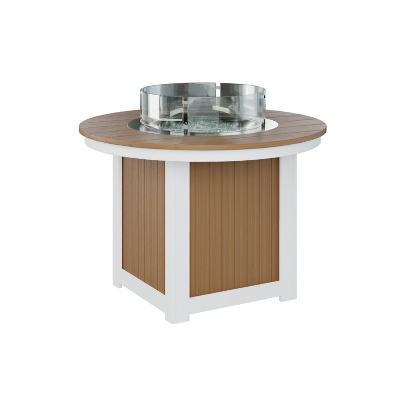 Foyer de table rond Berlin Gardens Donoma, 24.5" H x 44" W x 44" D, Teck naturel
