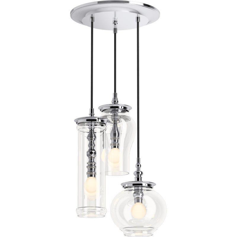 Damask 3 - Light Cluster Pendant, Polished Chrome