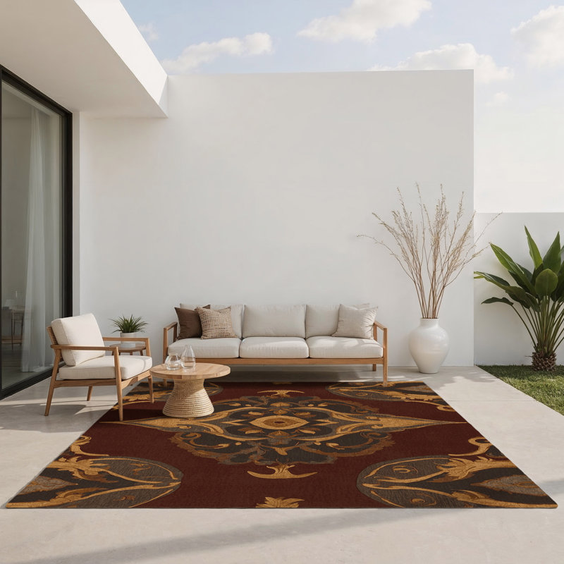 Tapis d'intérieur et d'extérieur Fable Flourish, Rectangulaire 8 pi x 10 pi