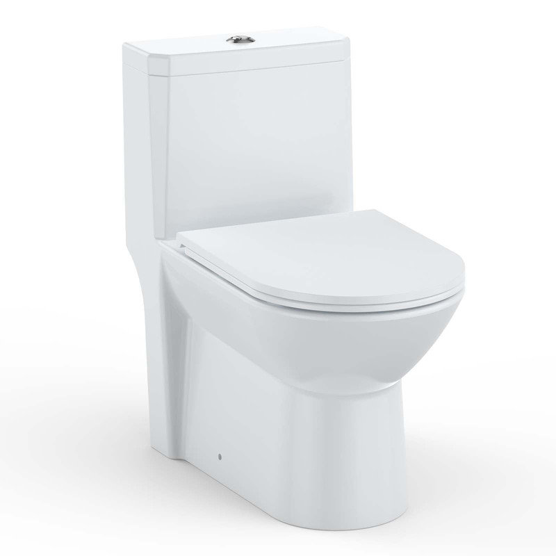 Elongated One Piece Toilet – Top Dual Flush 3/4.8L, D-Shape Soft Close Seat, cUPC Certified Water Saving