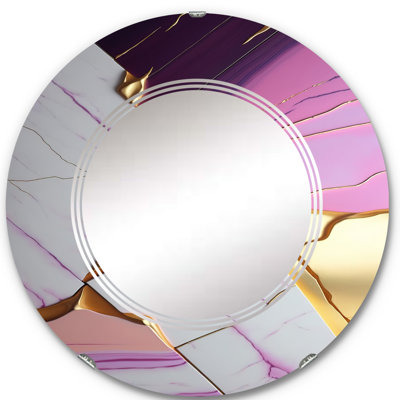Raequawn Abstract Geode Violet II - Abstract Marble Wall Mirror