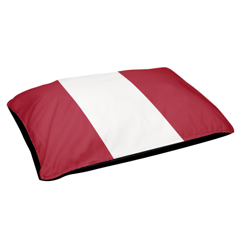 Coussin stylisé à rayures pour équipes de football, L 50 po x l 40 po, Rouge / Blanc