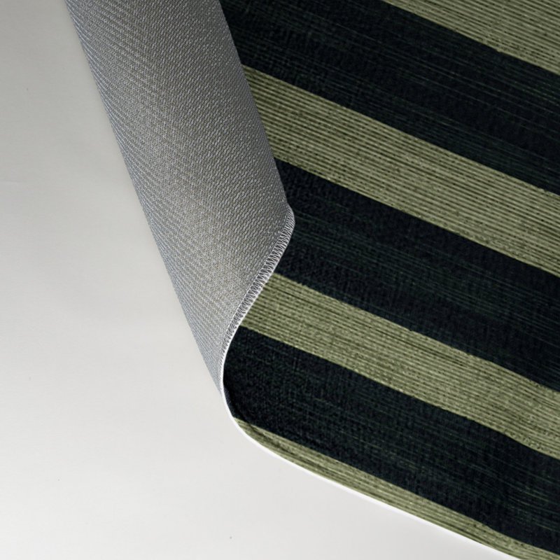 Tapis intérieur / extérieur bleu HorizontalStripes, Rectangle 5 pi x 7 pi