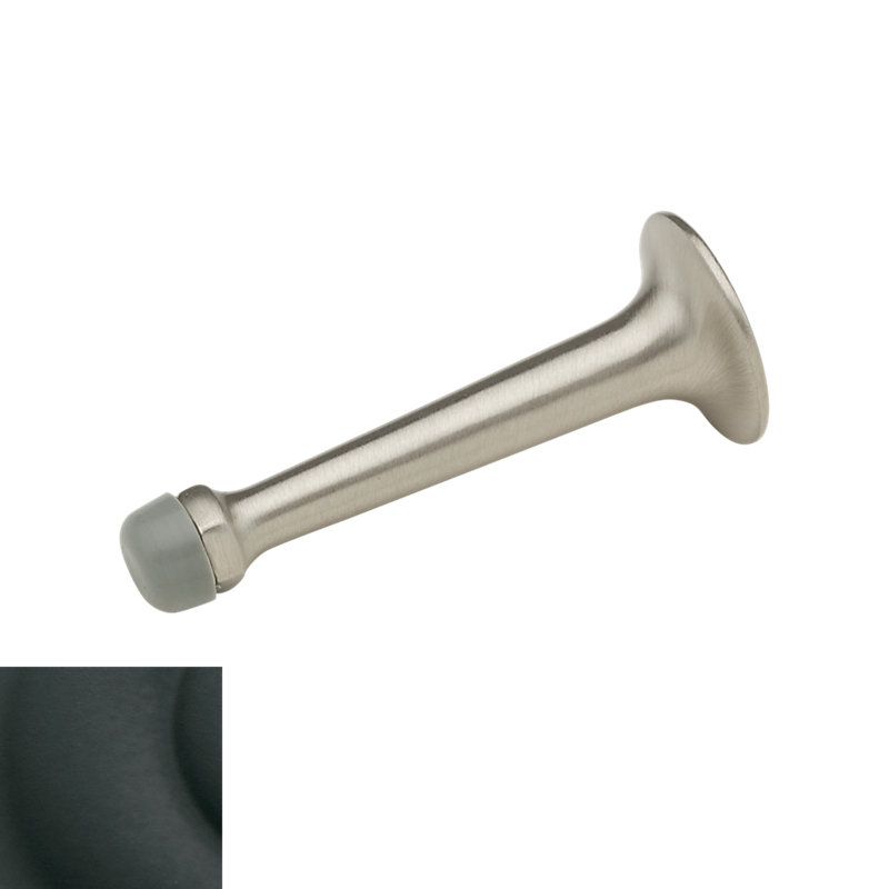 Wall Bumper Brass Baseboard Stop, Satin Black