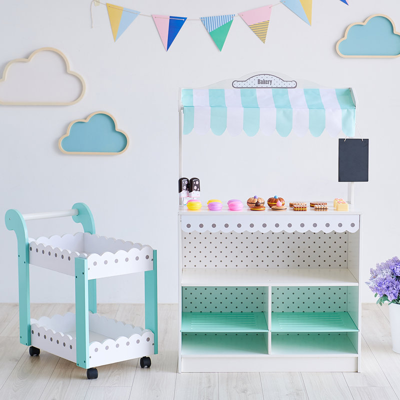 Teamson Kids My Dream Bakery Shop and Pastry Cart Wooden Play Set