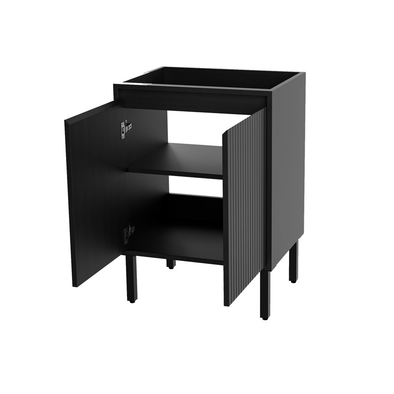 Base de meuble-lavabo de style Shaker de 24 po, 30 po et 36 po seulement, autoportante ou murale avec portes doubles et tablette réglable - Conception à fermeture en douceur et verticale (lavabo non inclus)