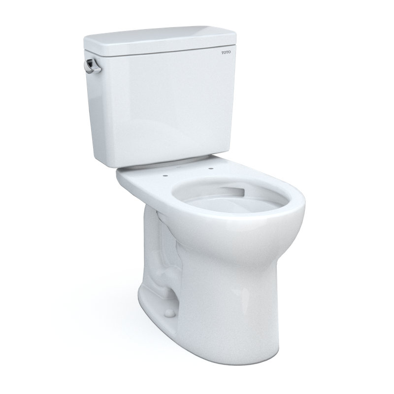 TOTO® Drake® Two-Piece Round 1.6 GPF Universal Height TORNADO FLUSH® Toilet with CEFIONTECT®, Cotton White, Cotton