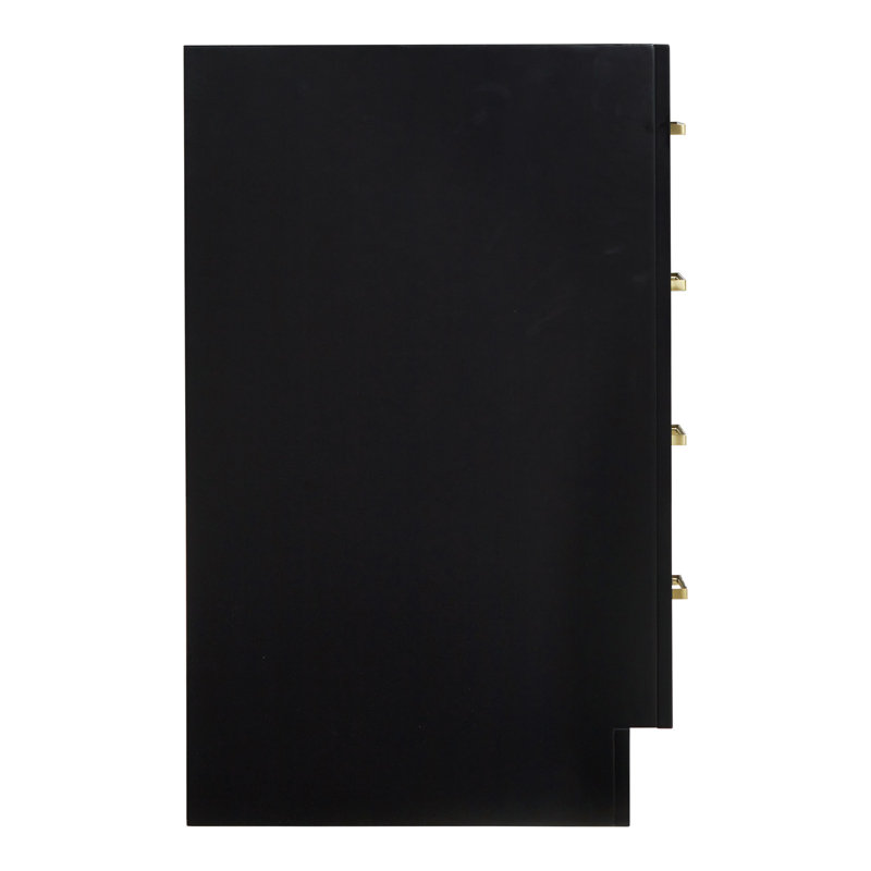 60" Double Bathroom Vanity Base Only, Black