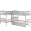 Lit superposé simple en L gris avec lit gigogne - Mobilier de chambre polyvalent au style rehaussé