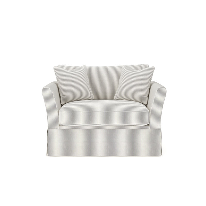 Chaise et demi rembourrée Shelby, Croisière gris rayé