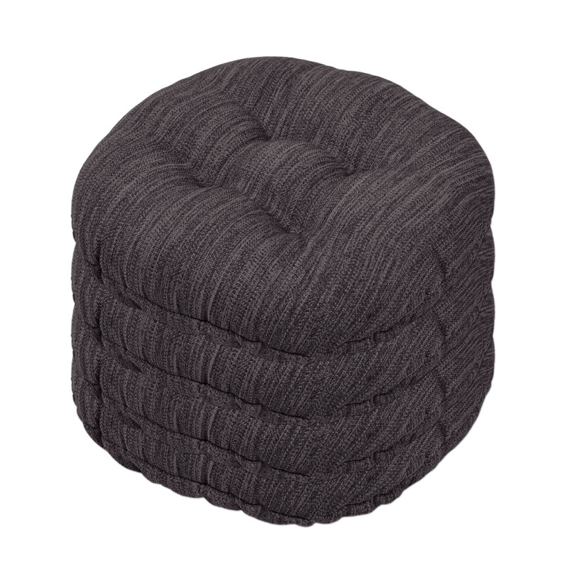 Coussin de siège 4 pièces Winston Porter, Polyester noir