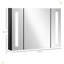 Armoire à pharmacie à DEL avec miroir, armoire de salle de bain murale l 35,5 "x H 25,5" avec 3 armoires, fonction mémoire, charge USB, haute brillance