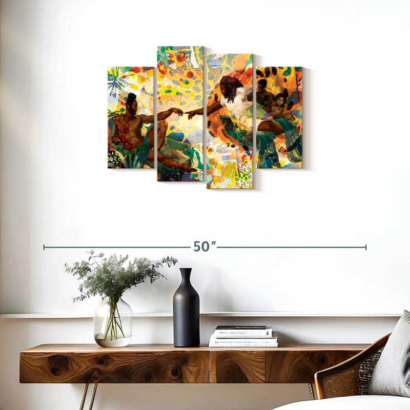 Safari, création de Adam, ensemble d'inspiration afro-américaine sur toile, ensemble de 4 pièces, H 22 po x l 36 po x P 1 po