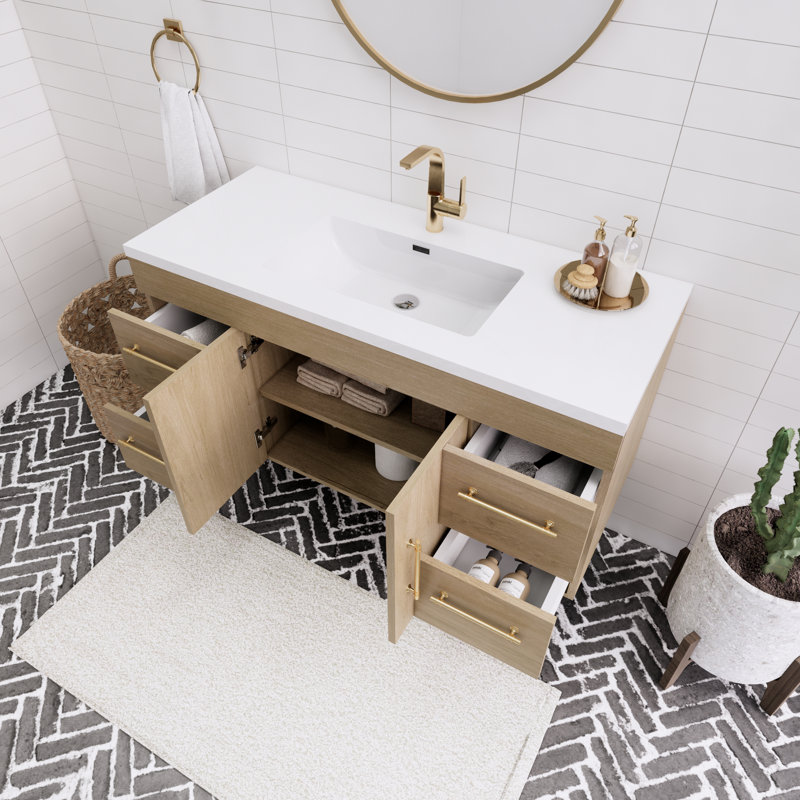Tenshi 46.96'' Single Bathroom Vanity with Acrylic Top