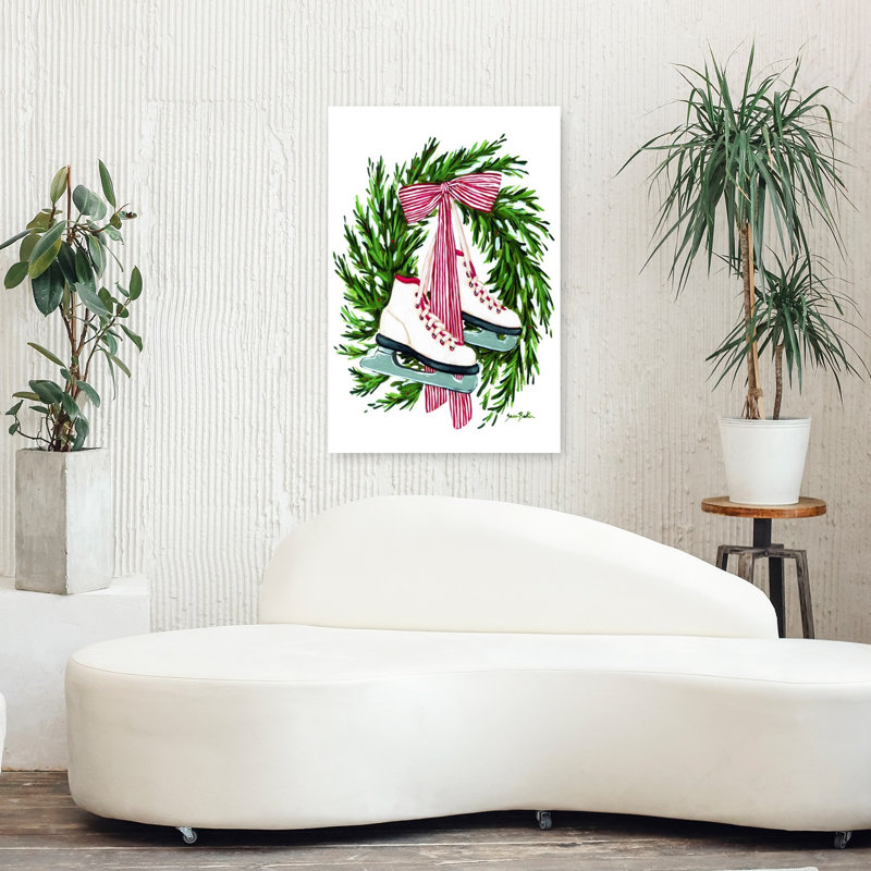 Holidays At Home I Whimsical Contemporary Winter Architecture Wall Art Print 1 Piece Wrapped Canvas Wall Art