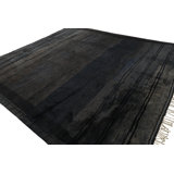 Rug & Kilim’S Moroccan Rug In Grisaille Blue, Gray And Black Stripes