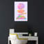 «Abstract Colorful - Mid Century Composition», art mural lilas géométrique abstrait coloré-129004367