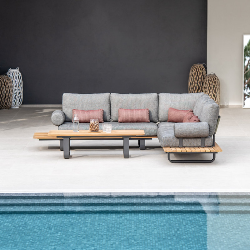 Diggs Blakely Large Outdoor Conversation Sets with additional bolster cushions