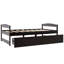 Lits simples avec rangement peu encombrants, bois de pin, espresso moderne