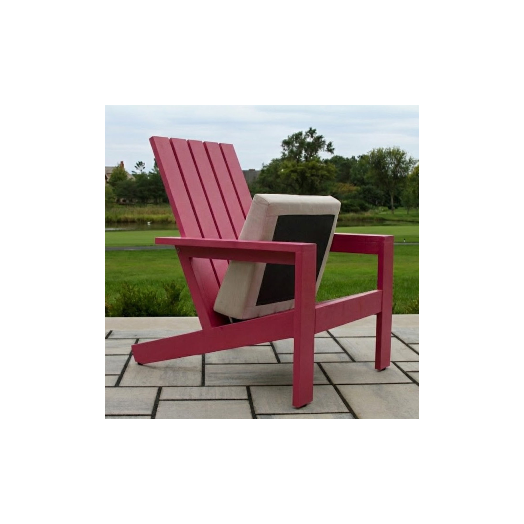 Rhys Aluminum Adirondack with Sunbrella Cushion, Pink
