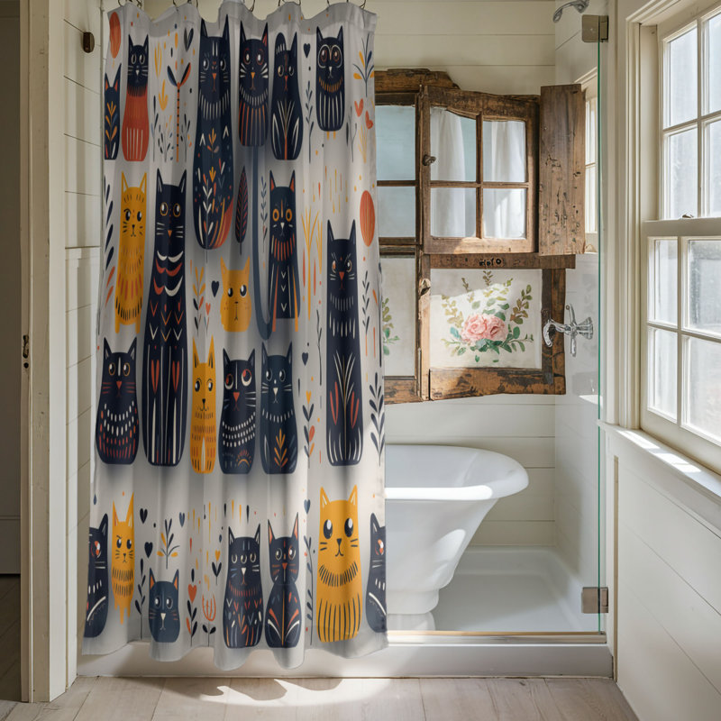 Rideau de douche Witchy Feline - Premium, H 74 po x l 71 po