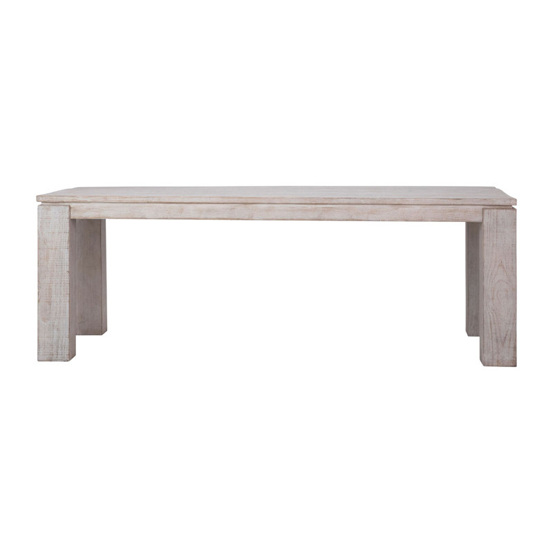 Amaya 36" Pine Solid Wood Dining Table, White Wash