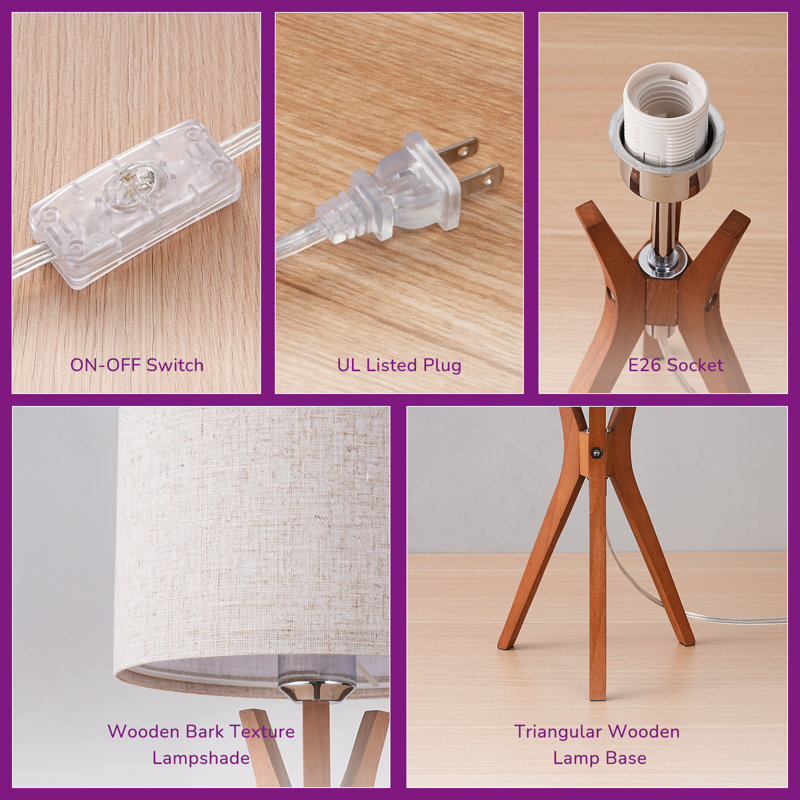 Solid Wood Table Lamp (Set of 2)