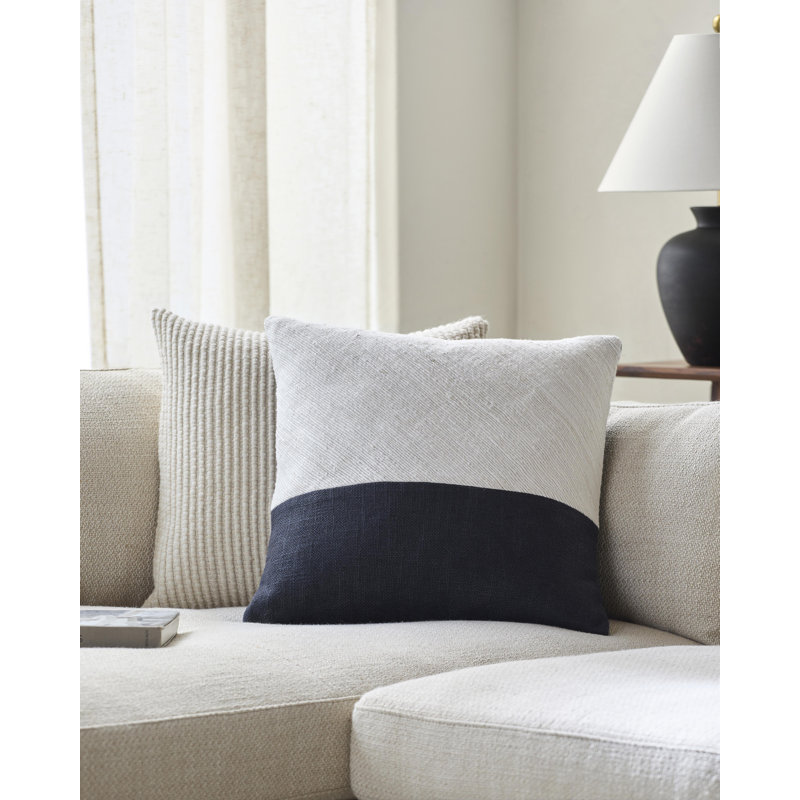 Housse et insert de coussin carré en mélange de lin, 18 po x 18 po, Housse de coussin seulement - sans coussin