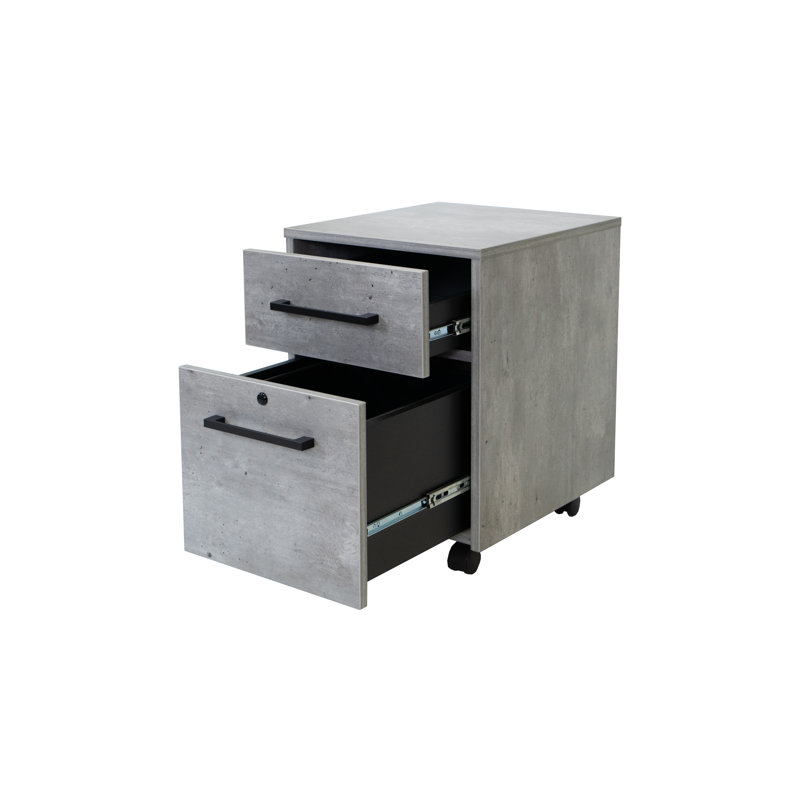 Houbler 18'' Wide 2 -Drawer Mobile File Cabinet, Gray