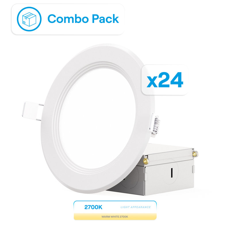 Ensemble de 4 lumières à DEL encastrées Infibrite Thin, 2700 K, Quatre pouces, Blanc