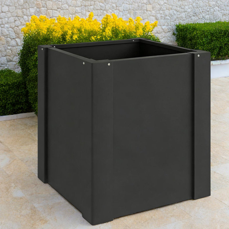 Jardinières modernes et durables en acier pour patio, lit de jardin surélevé noir