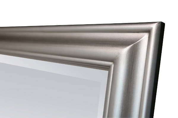 Johnstown Wood Flat Wall Mirror, Silver