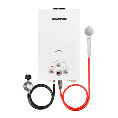 CAMPLUX 10L 2.64GPM 68,000 BTU Outdoor Portable Liquid Propane Tankless Water Heater, White