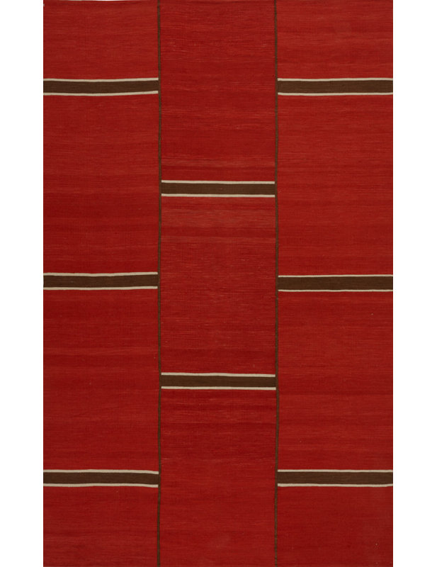 Geometric Area Rug in Red
