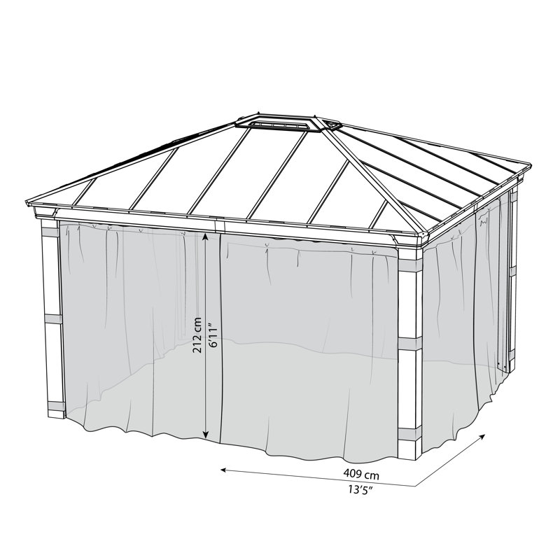 Gazebo Screen, 212cm H x 409cm W x 212cm D