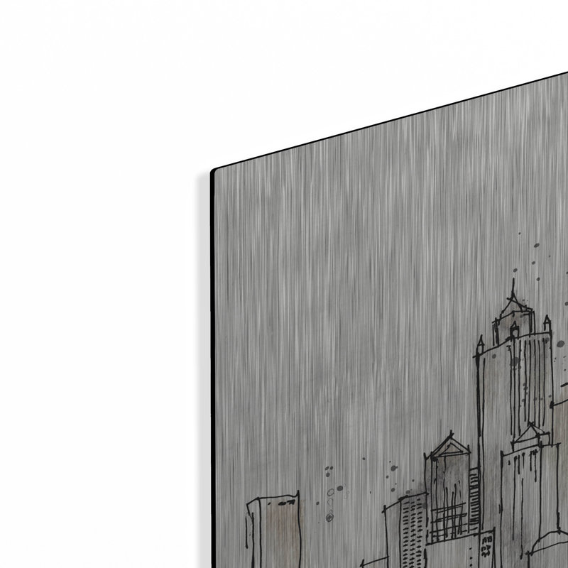 «Skyline Sketches III» par Anne Tavoletti, art mural en métal, 24 po x 16 po, H 24 po x l 36 po