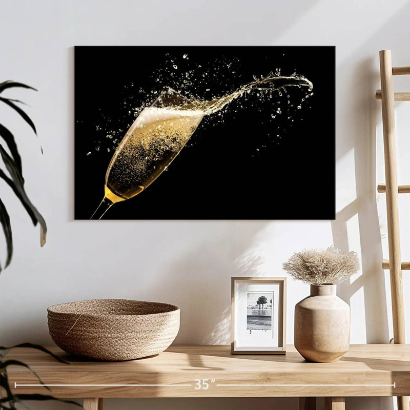 Yarlin Champagne Glass Splash, 24" H x 36" W