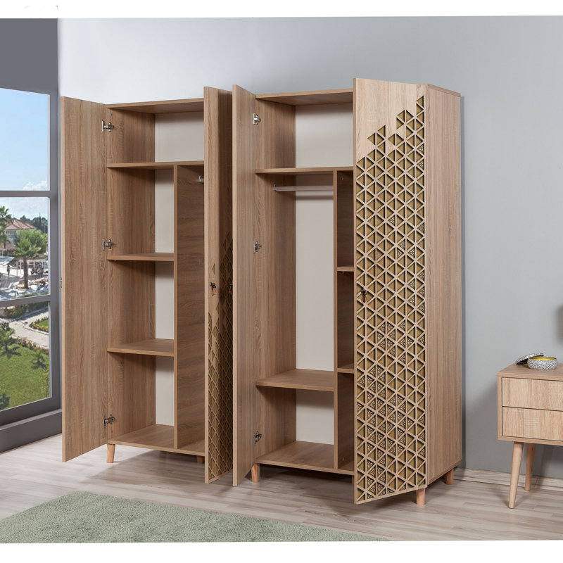 Armoire Allmon, Or / chêne