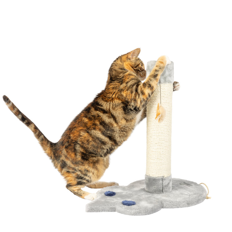19'' Gray Sisal Cat Tree with Mouse Base