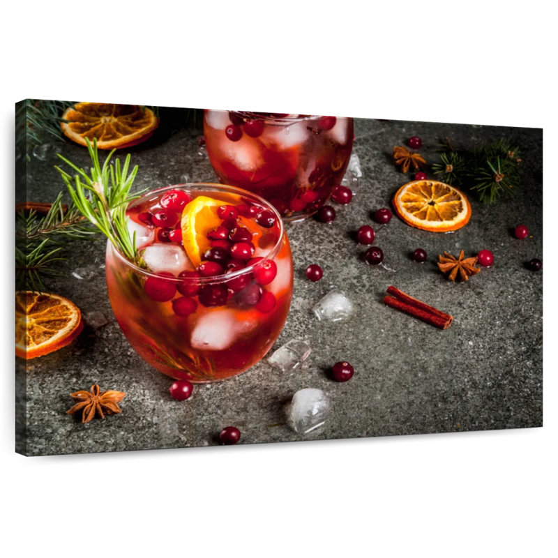 Iced Pomegranate Cocktail, 30" H x 45" W