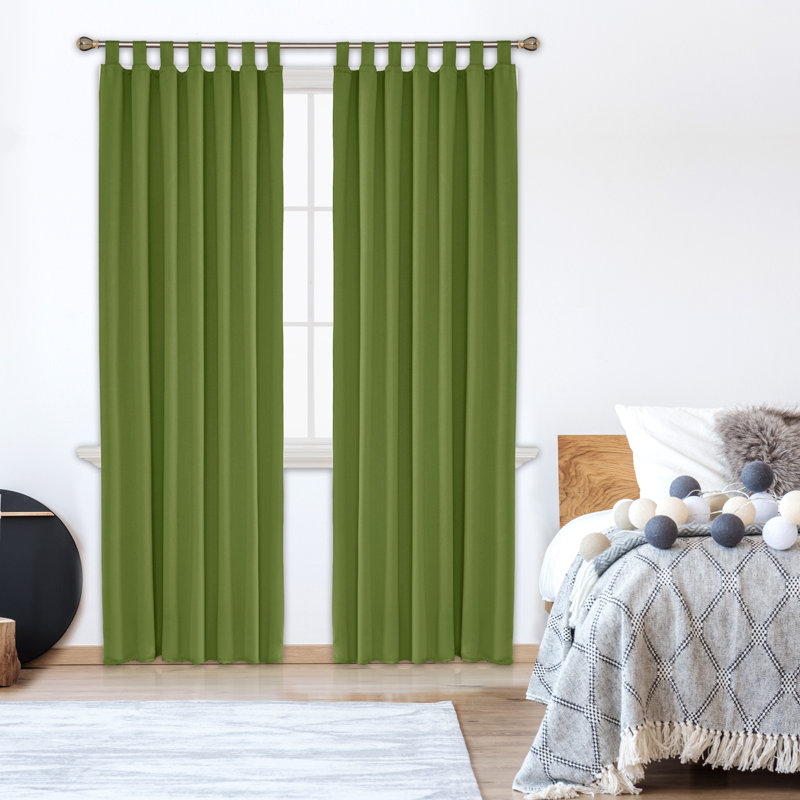 Blackout Curtain Pair, 140 W x 245 D cm, Green
