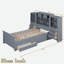 Lit plateforme en bois avec tiroirs et compartiments de rangement-1699899413