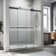 58'' - 60'' W x 72'' H Double Added Frameless Shower Door with Clear Glass