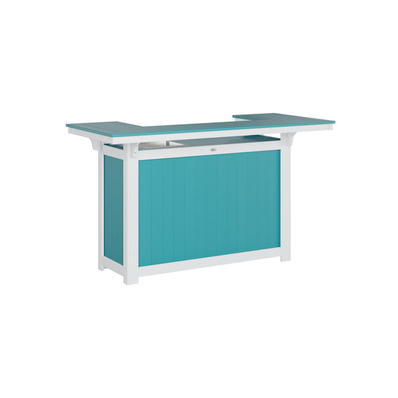 Outdoor Bar Counter with Ice Bowl, Aruba Blue