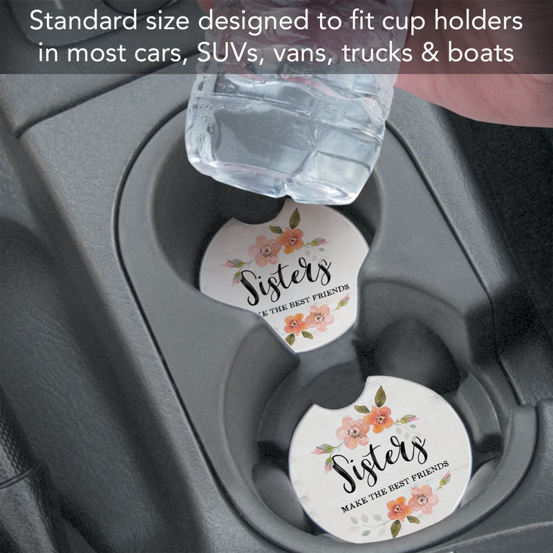 Sisters 2 Pack Stone Car Coasters