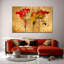 «World Map Old Compass World Map», reproduction sur toile 3 pièces par Tess P-93058337